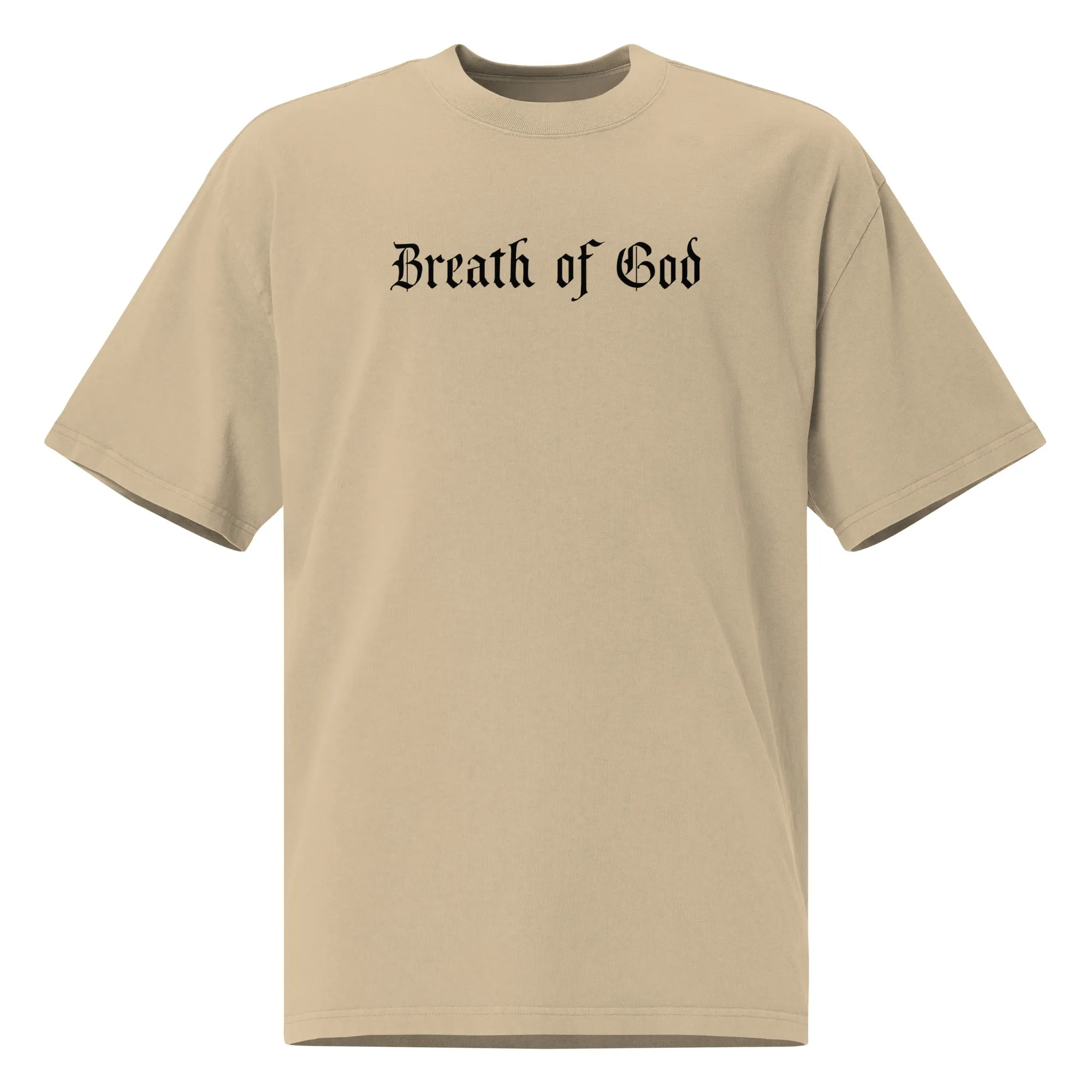 Men's Breath Of God Text Oversized Faded Concept Tee