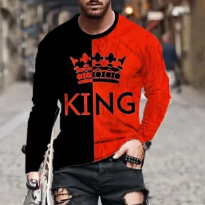 Men's Plus Size Long-sleeved T-shirt 3D Digital Printing Fashion