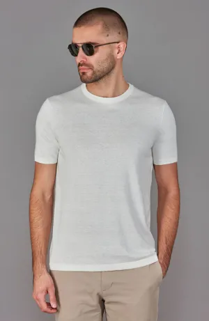 Mens Premium Ultra-Fine Cotton Linen Knit T-Shirt