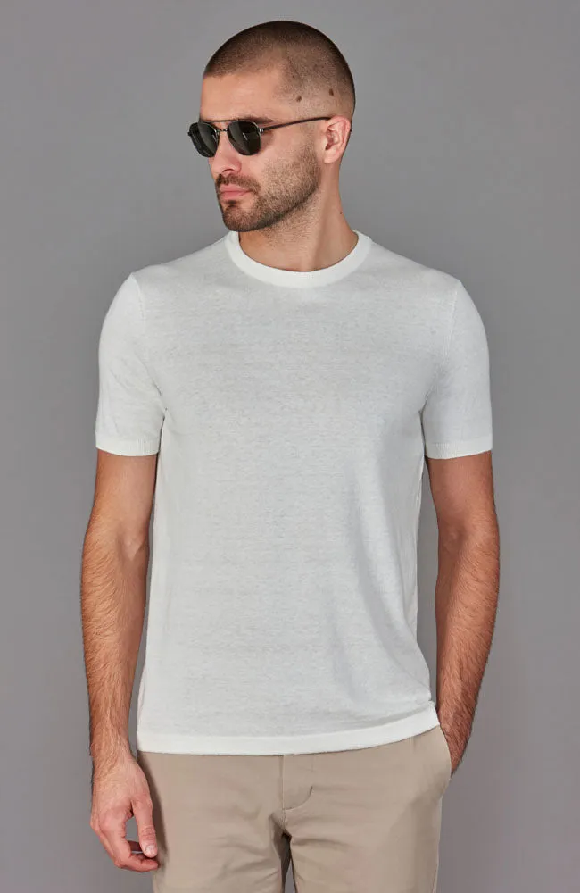 Mens Premium Ultra-Fine Cotton Linen Knit T-Shirt