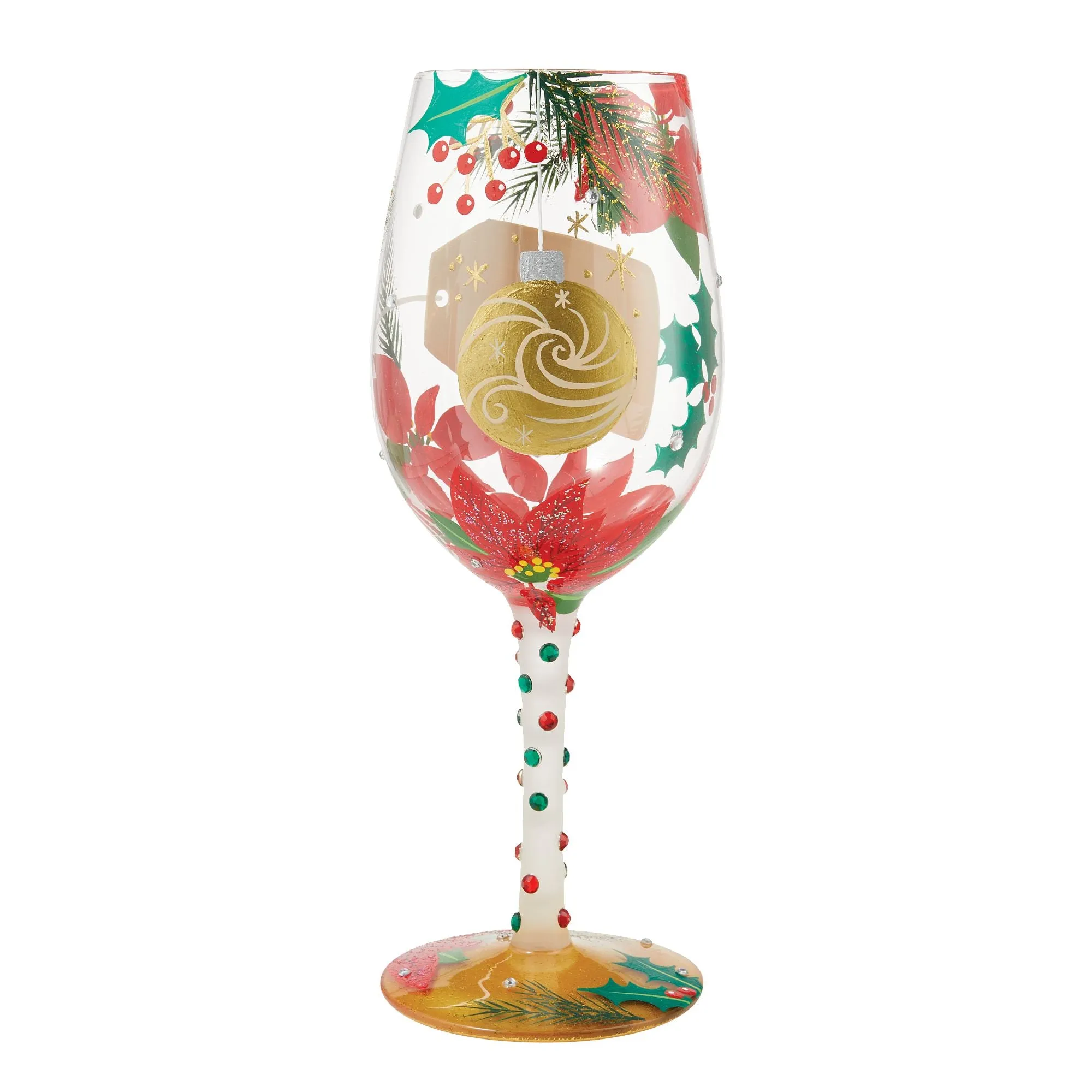 Merry Christmas Hand Painted wine glass