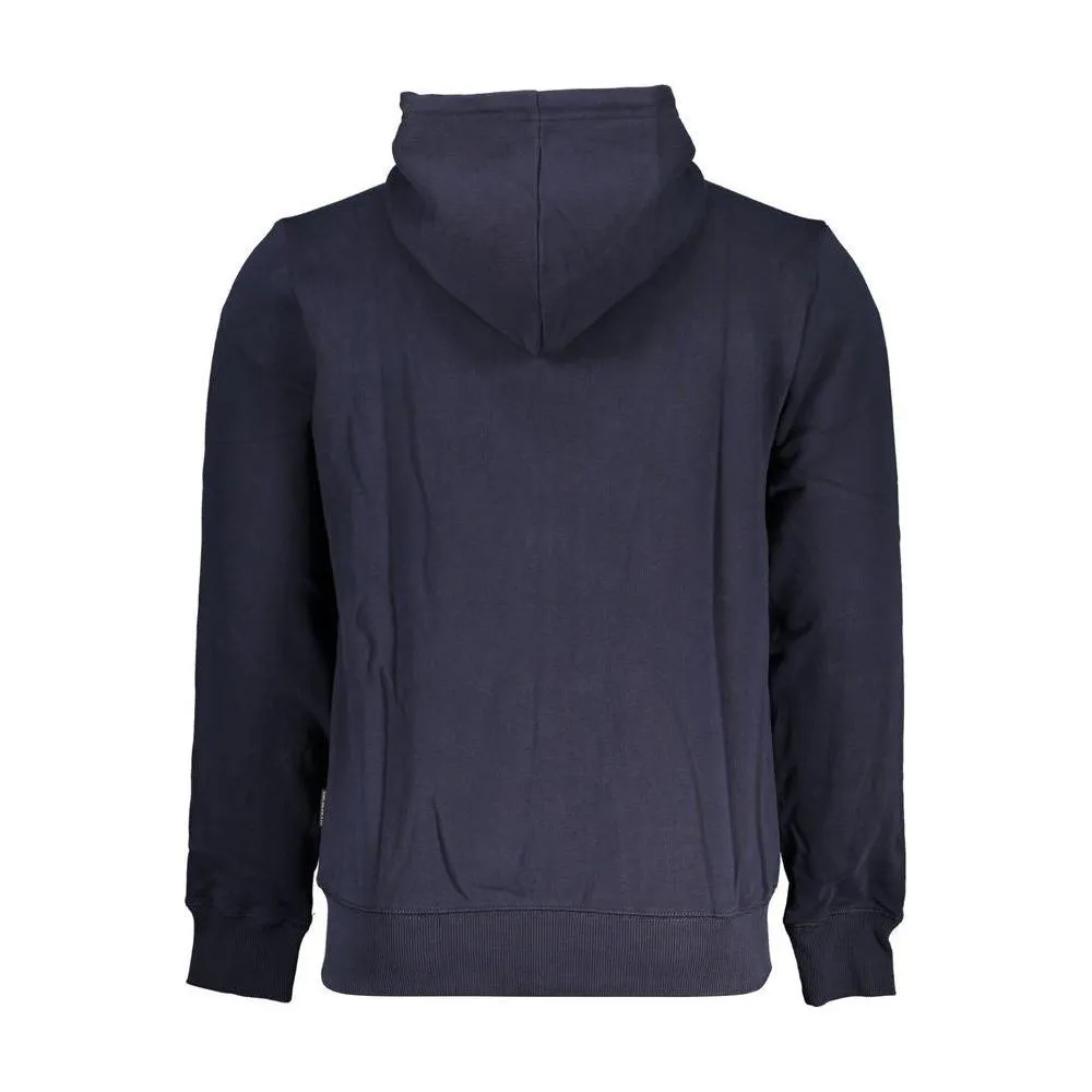 Napapijri Classic Blue Hooded Sweatshirt with Embroidery