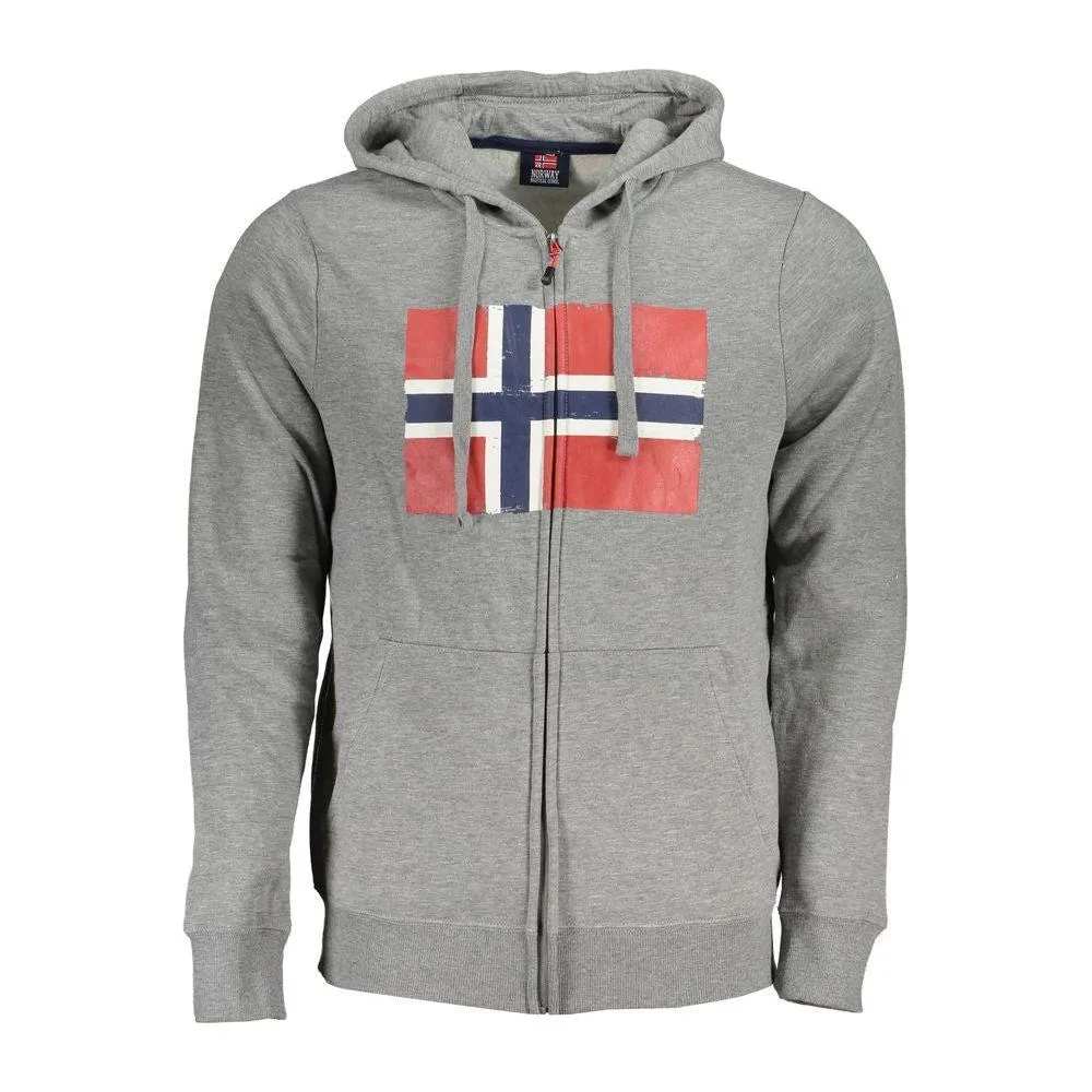 Norway 1963 Sleek Gray Hooded Fleece Sweatshirt