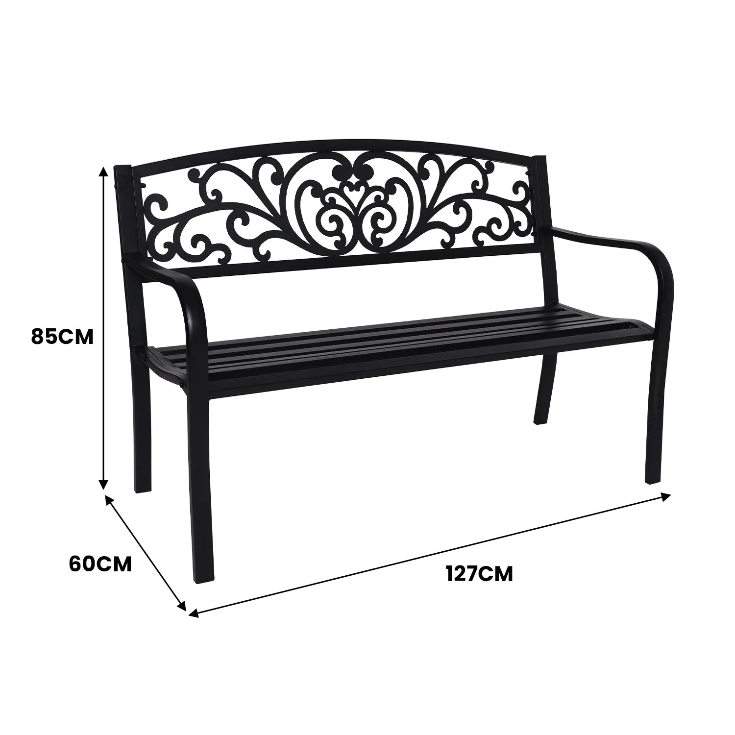 Outdoor Garden Bench - Floral