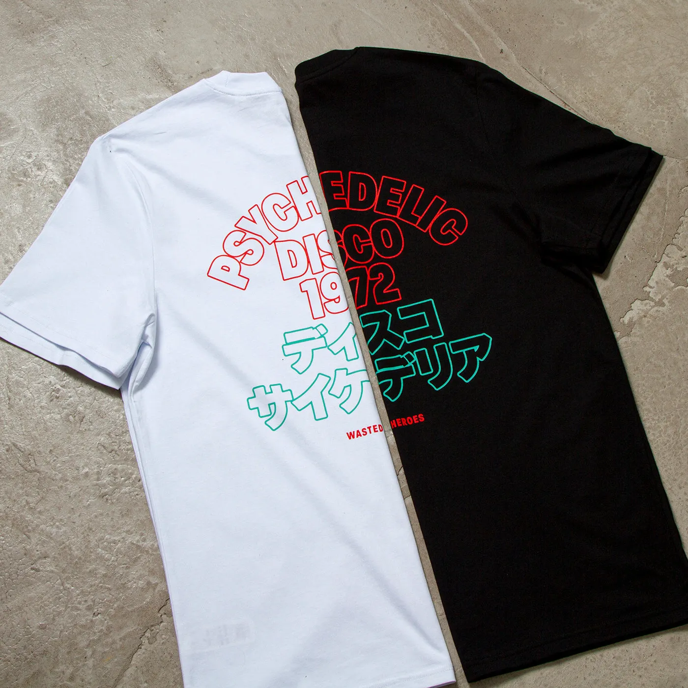 Outline 1972 Psychedelic Disco Back Print - Tshirt - Black