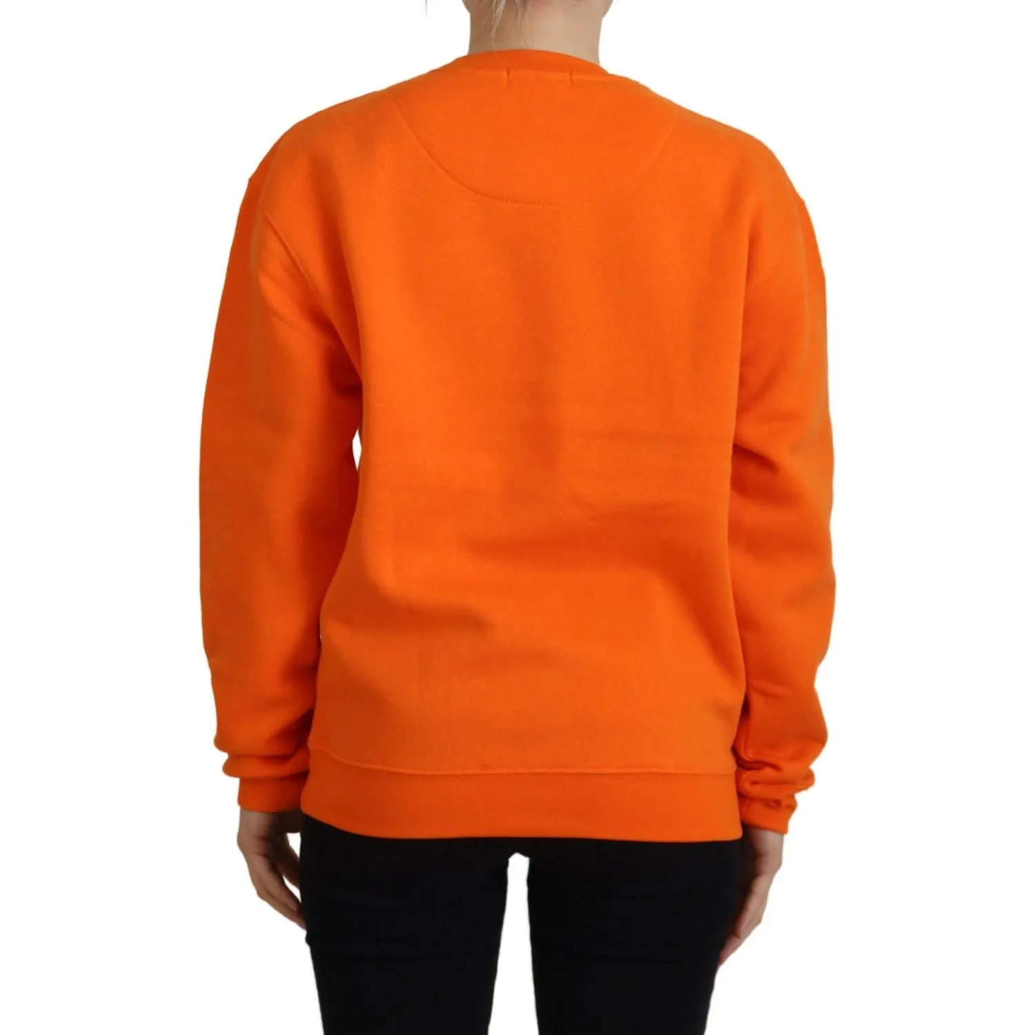 Philippe Model Chic Orange Printed Long Sleeve Pullover Sweater