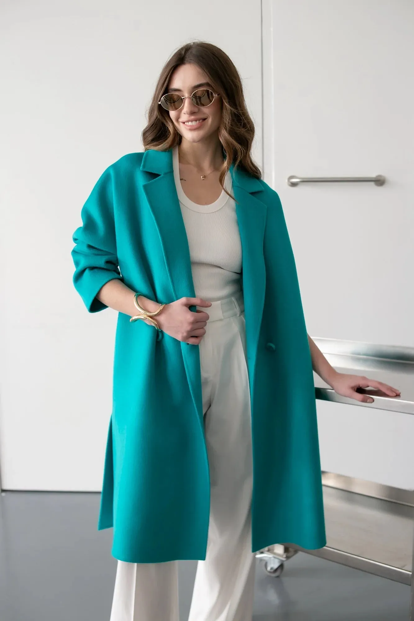 Premium Belted Wool & Cashmere Coat