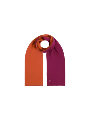 Recycled Cashmere Bi-color Scarf—plum purple