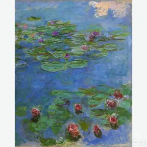 Red-Water Lilies - Diamond Painting