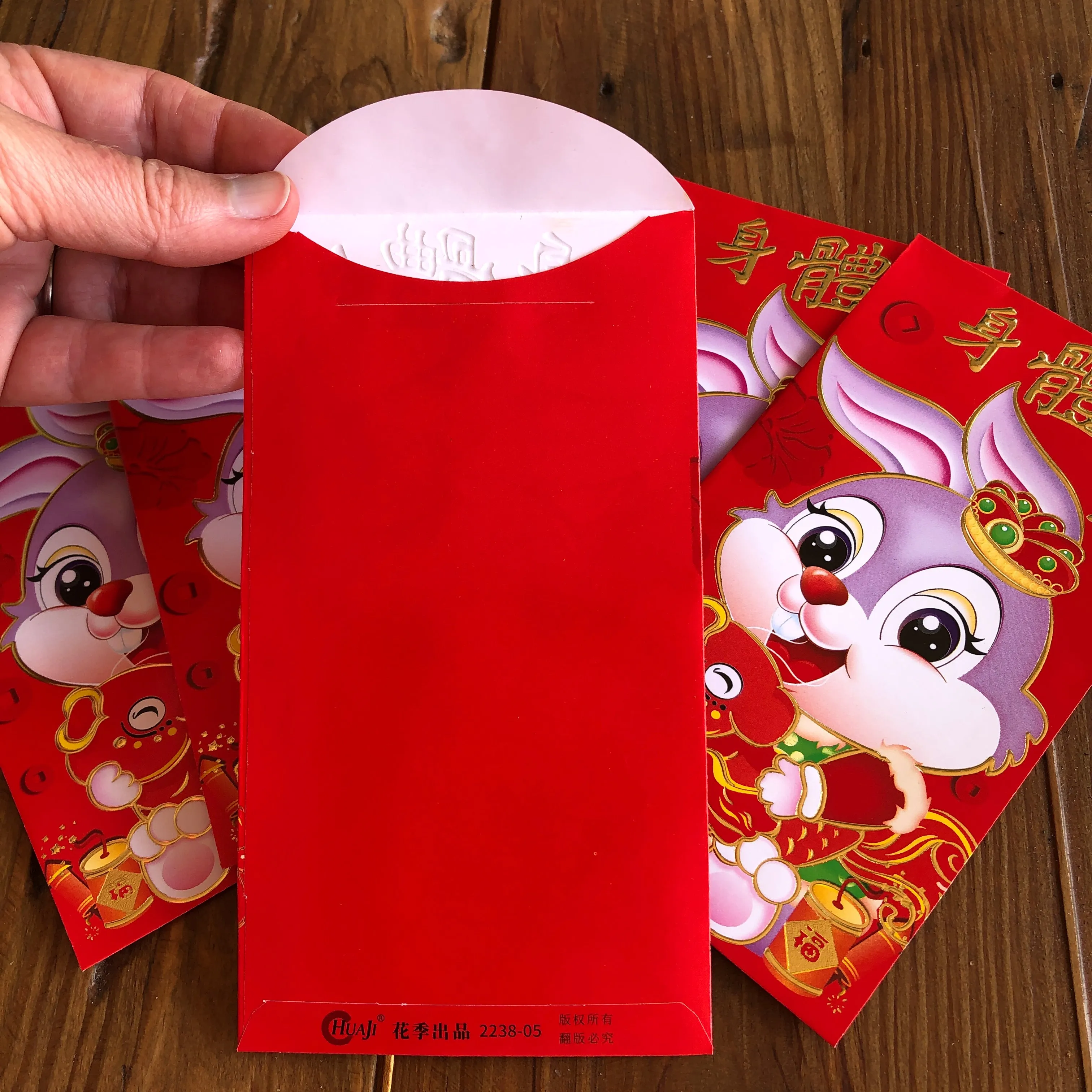 SALE - Purple Rabbit - Red Money Envelopes (6 pack)