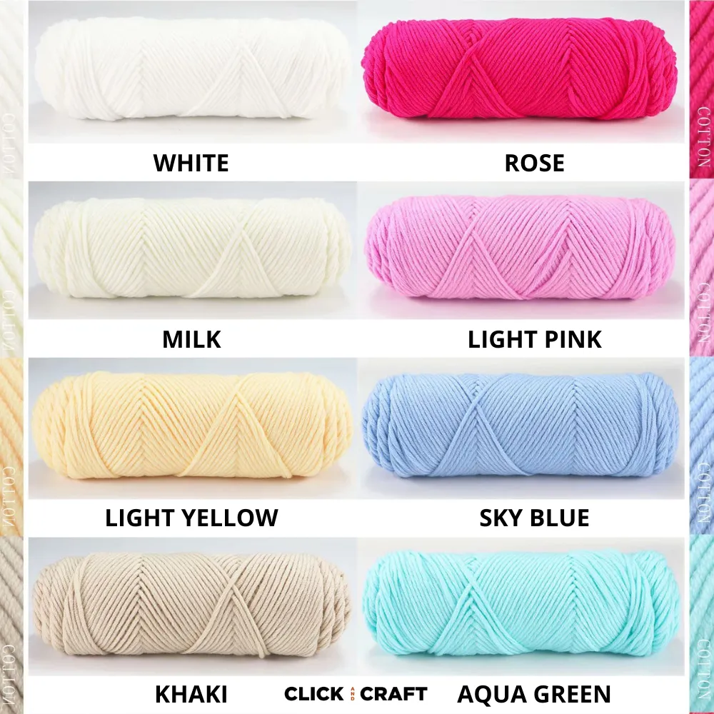 Sky Blue Knitting Cotton Yarn | 8-ply Light Worsted Double Knitting