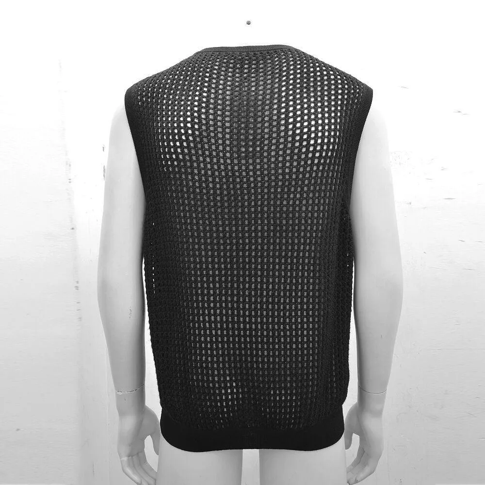 Sleeveless Mesh Back Jumper