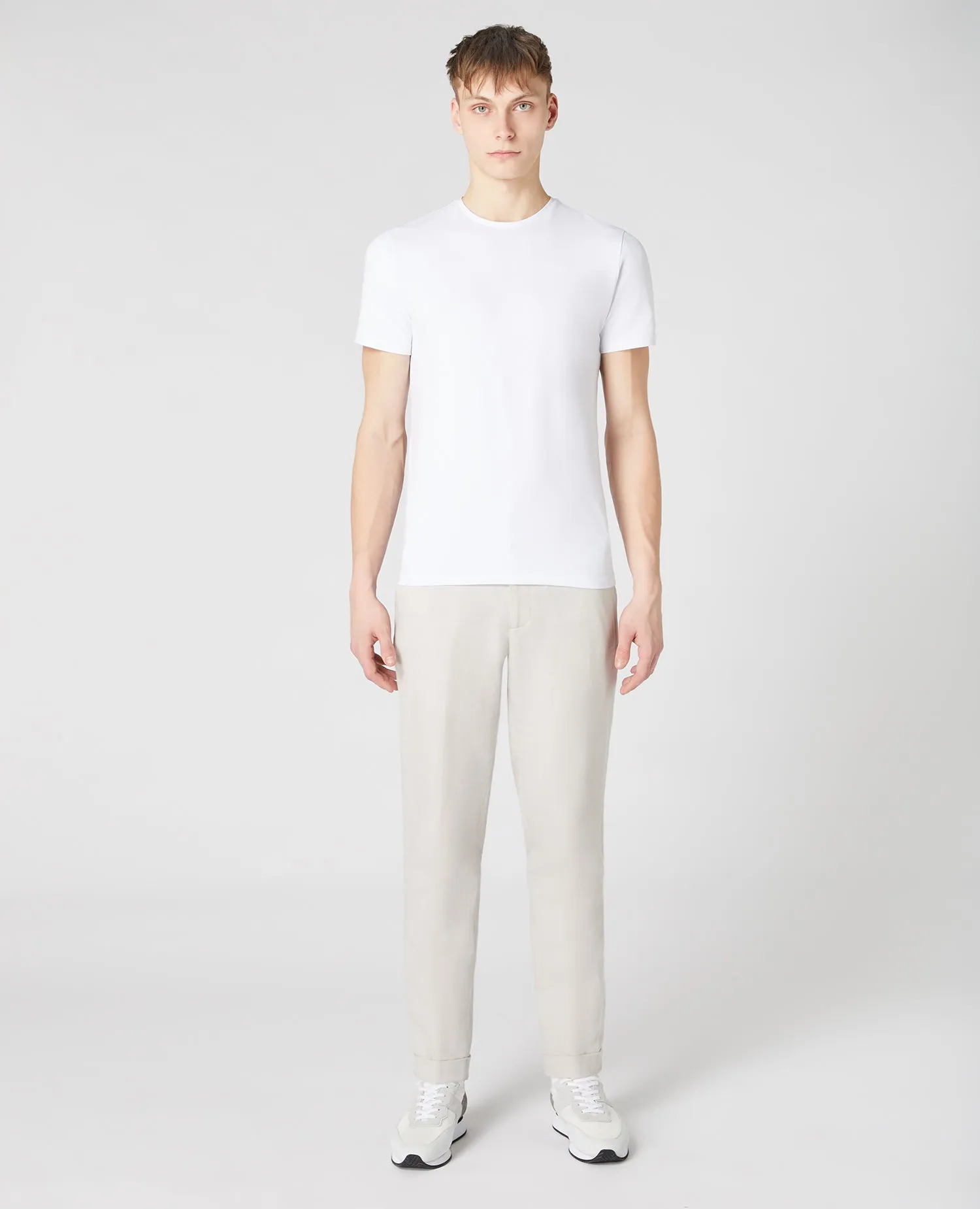 Slim Fit Linen-Blend Trousers