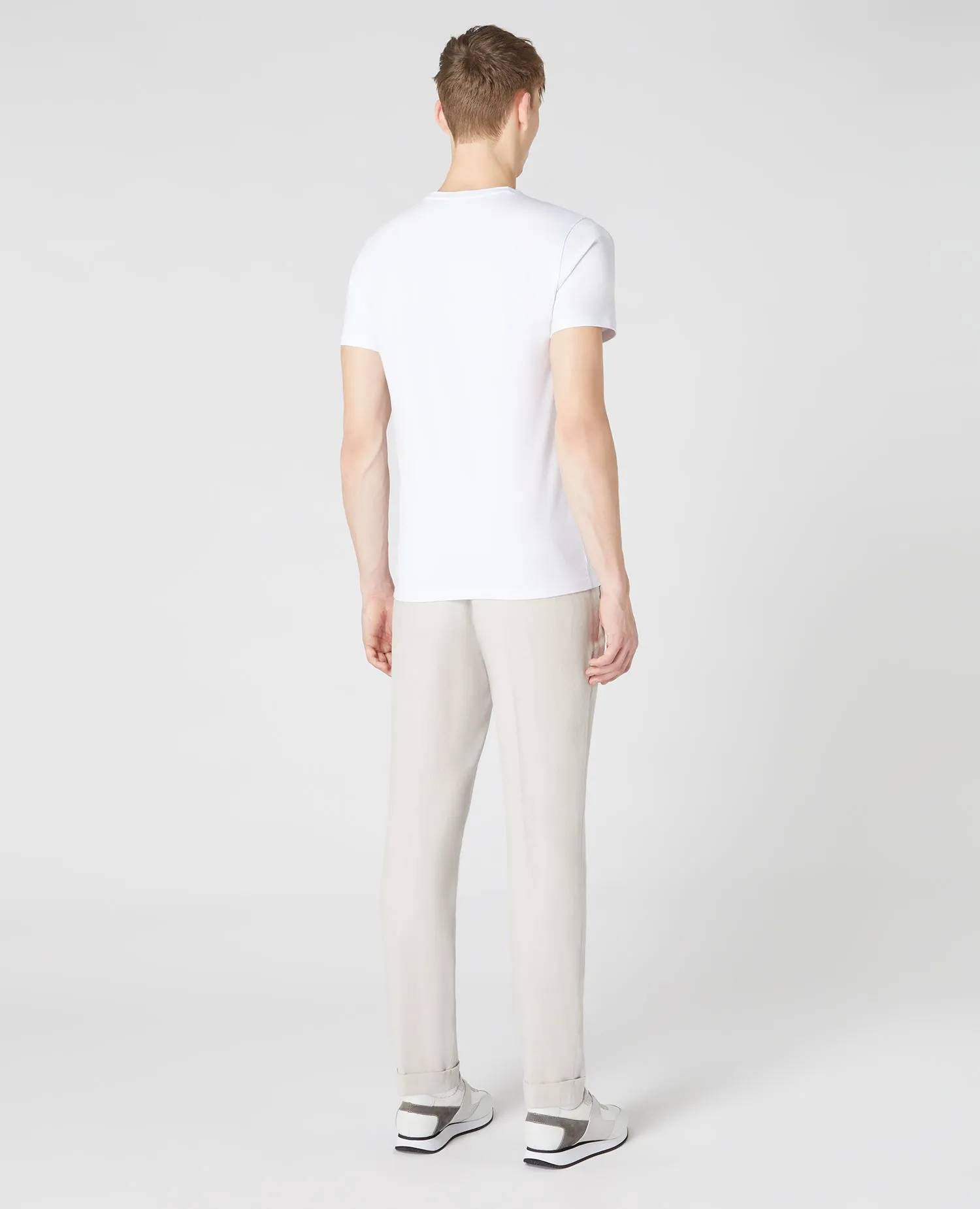 Slim Fit Linen-Blend Trousers