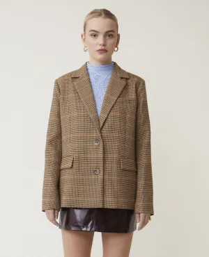 Suncoo Dolly Brown Check Blazer