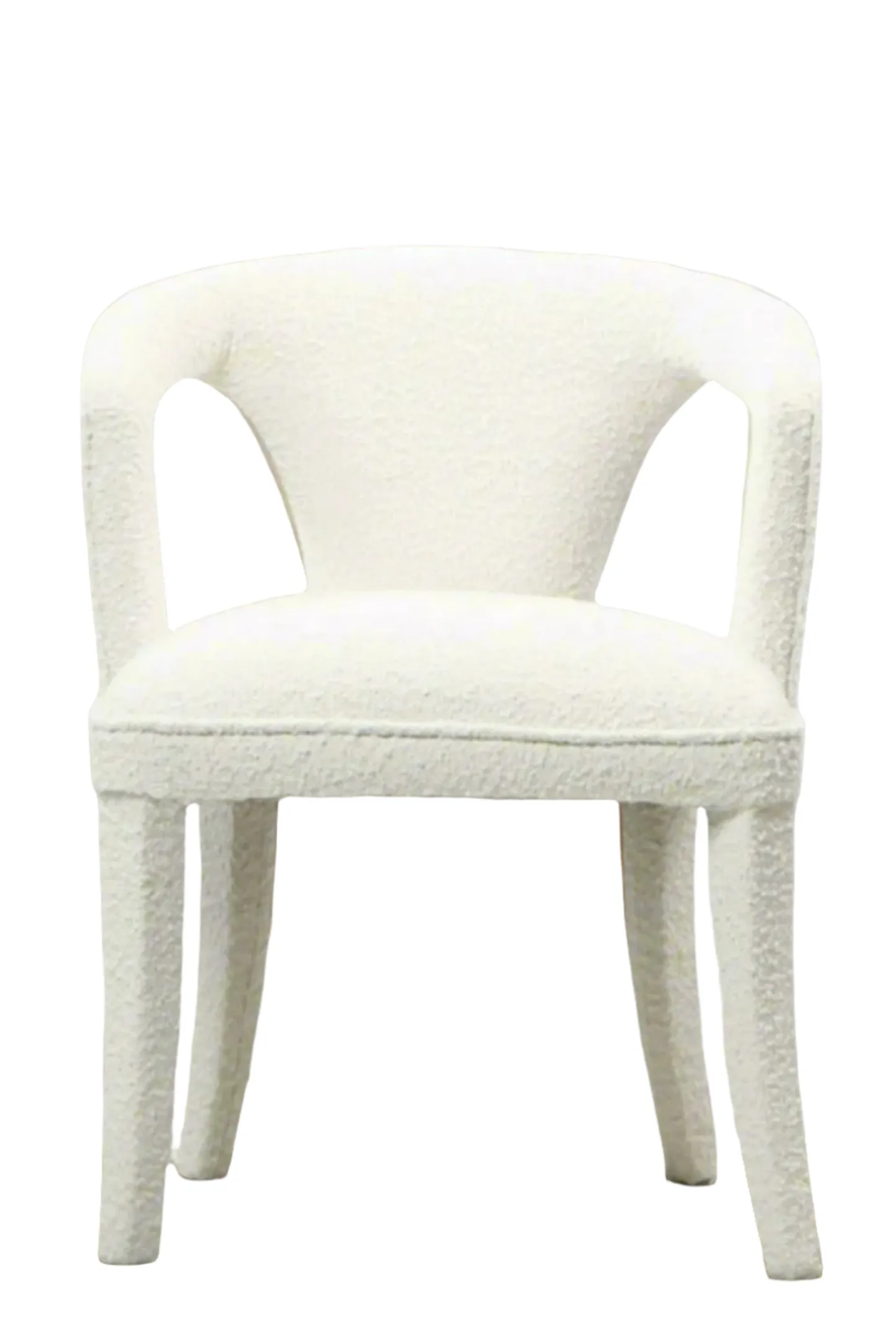 Swift Boucle Dining Armchair Chair in White