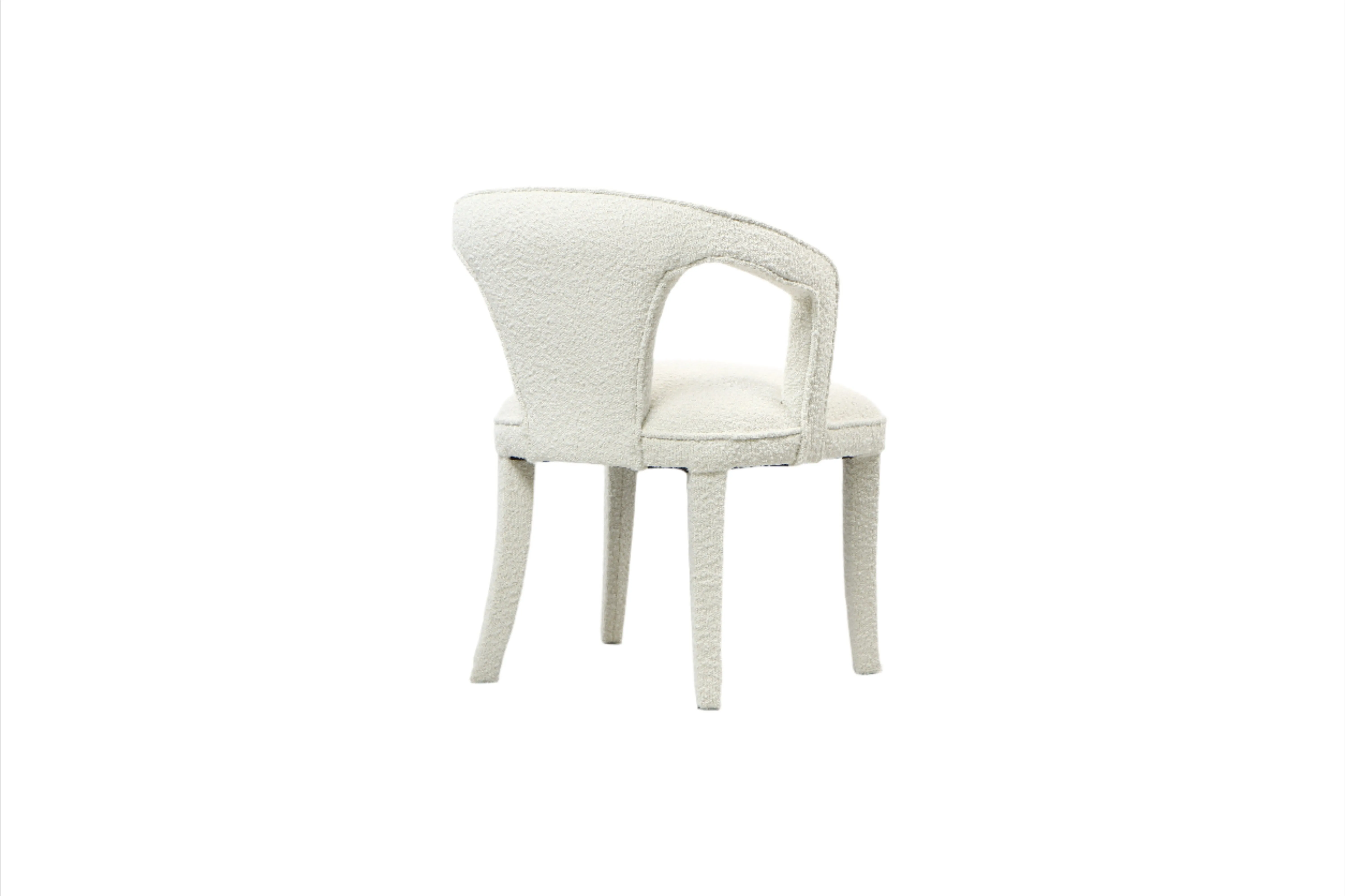 Swift Boucle Dining Armchair Chair in White