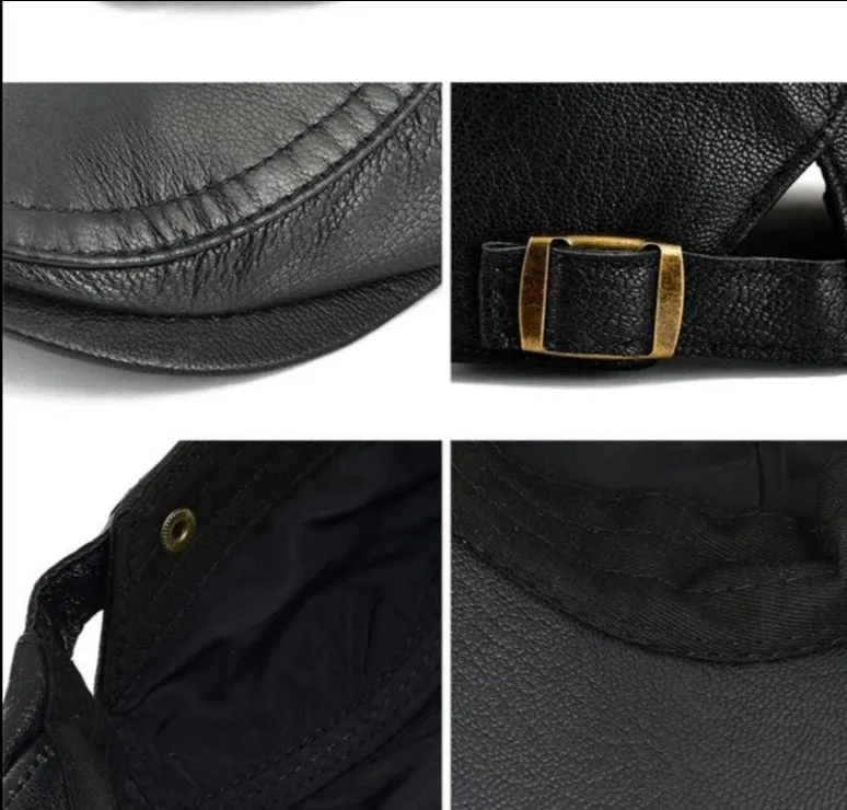 Timeless Newsboy Retro Leather Flat Cap