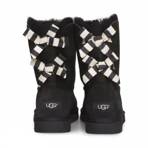 UGG Bailey Bow Stripe Black Boots