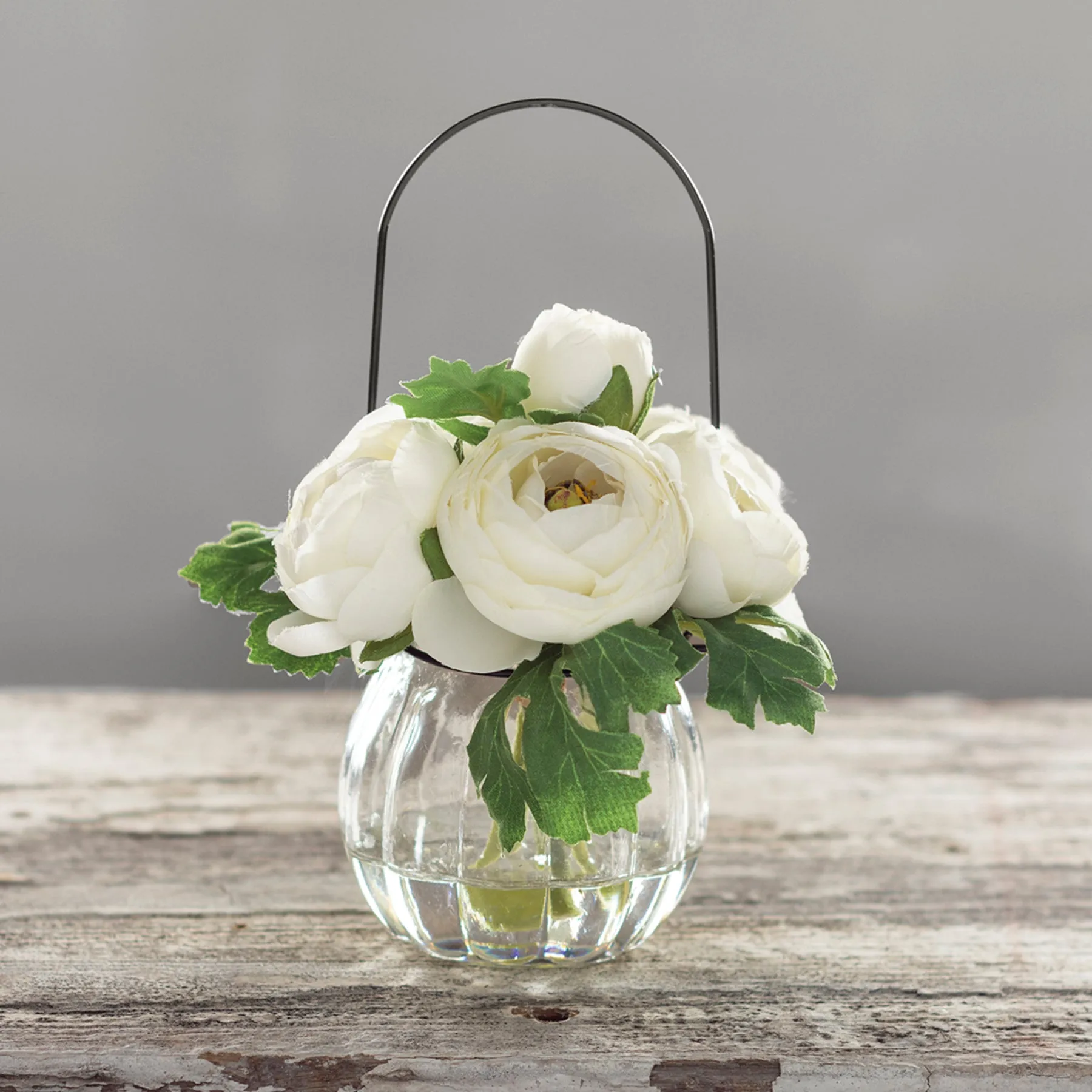 White Ranunculus Vase