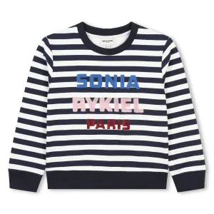 White/Navy Logo Stripes Sweater