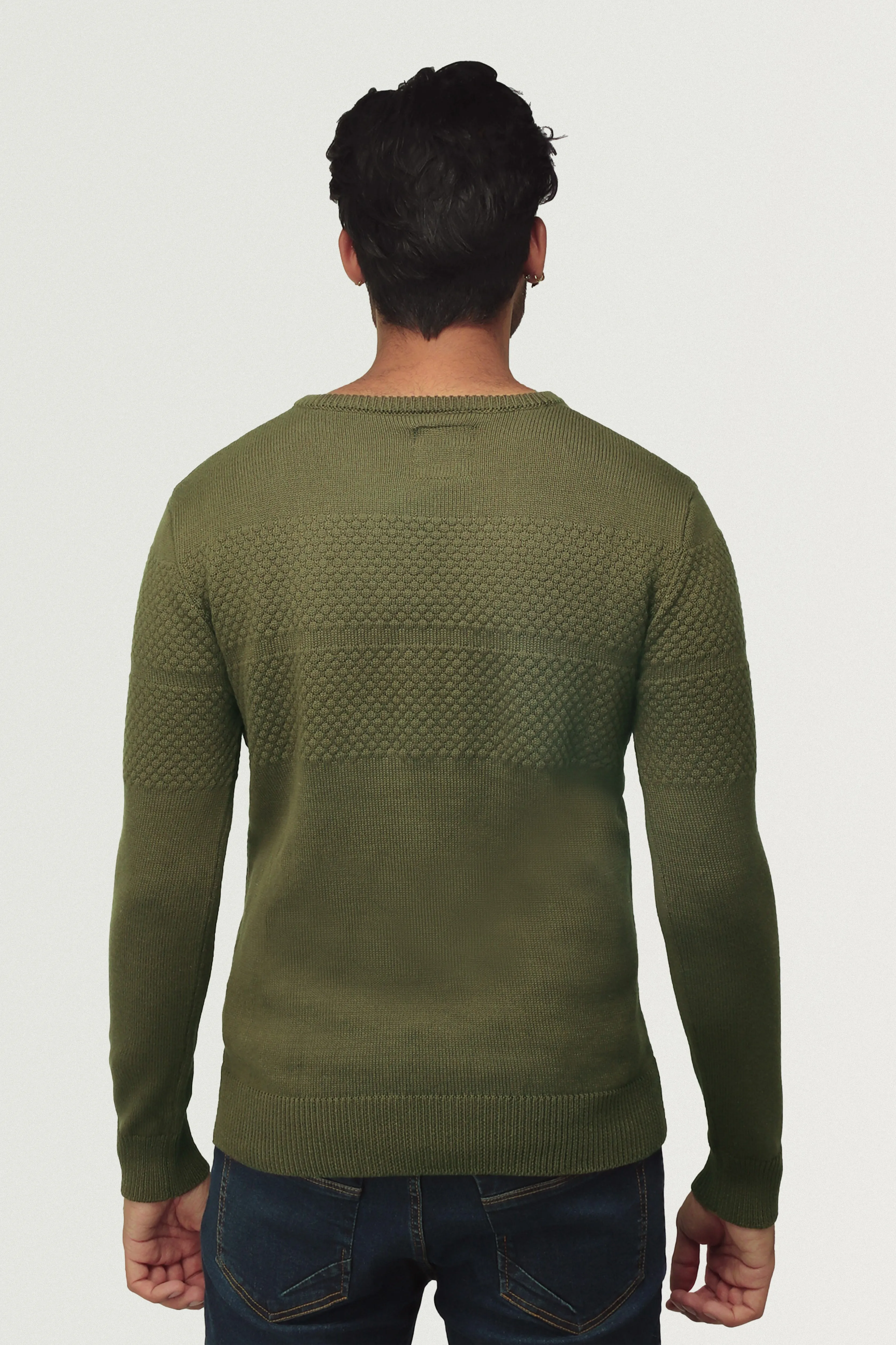 X RAY Men's Honeycomb V-neck Knit Sweater