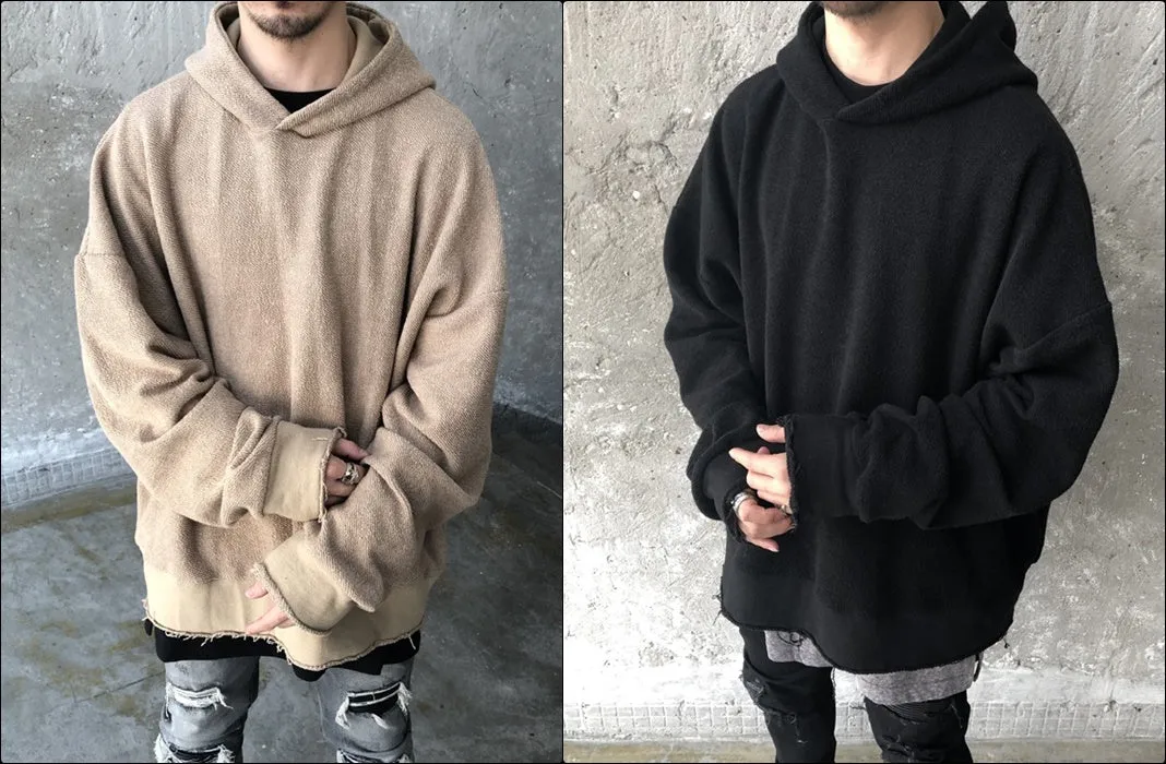 XS-6XL Oversized Cross Stitching Hoodie / Raw Edge Hoodie